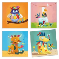 3-6: Kleine Geschenke-Sticker mit Vorlage-Tiere