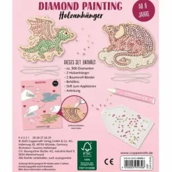 100% selbst gemacht - Diamond Painting Holzanhänge
