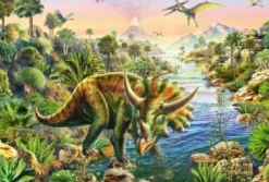 Abenteuer mit den Dinosauriern - Puzzle 3x48 Teile