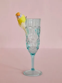 Acrylic Sektkelch Glass with Swirly Embossed Detai