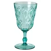 Acrylic Wine Glass in Mint with Swirly Embossed De