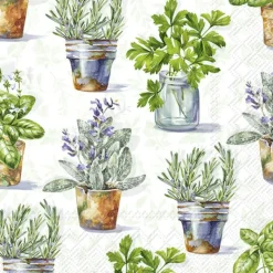 AROMATIC HERBS Light Green Lunch-Servietten L10382