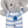 BabyGlück - Häkel-Rassel Elefant, hellblau