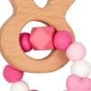 BabyGlück - Silikon-Holz-Beißring, rosa