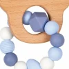 BabyGlück - Silikon-Holz-Beißring, hellblau