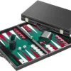 Backgammon medium, grün, Kunstleder