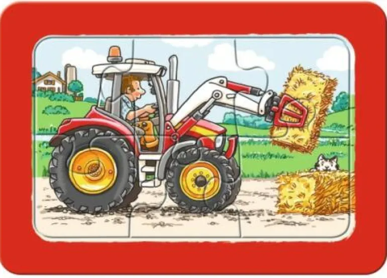 Bagger,Traktor,Kipplader - Puzzle 3x6 Teile