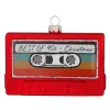 Baumanhänger Kassette, 7cm, Glas, rot