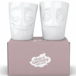 Becher Set vergnügt/verdutzt weiß, 350ml