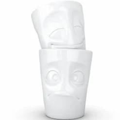Becher Set vergnügt/verdutzt weiß, 350ml
