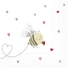 BEE MY VALENTINE red grey Cocktail-Servietten C 98