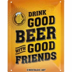 Blechschild 15 x 20 cm Drink Good Beer