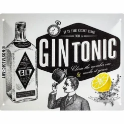 Blechschild 15 x 20 cm Gin Tonic