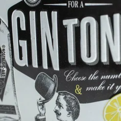 Blechschild 15 x 20 cm Gin Tonic