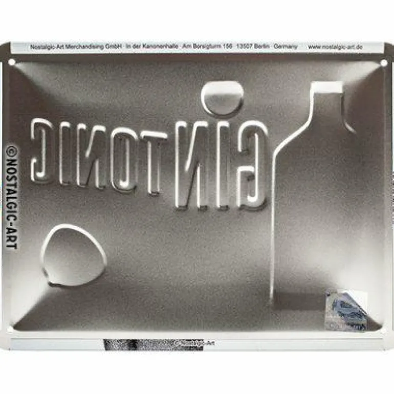 Blechschild 15 x 20 cm Gin Tonic