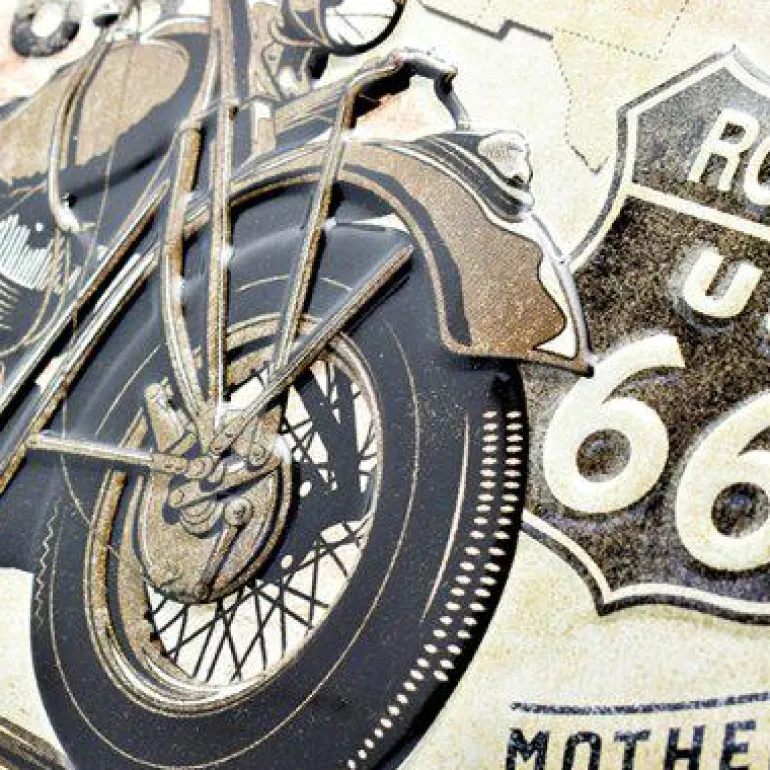 Blechschild 20 x 30 cm Route 66 Bike Map