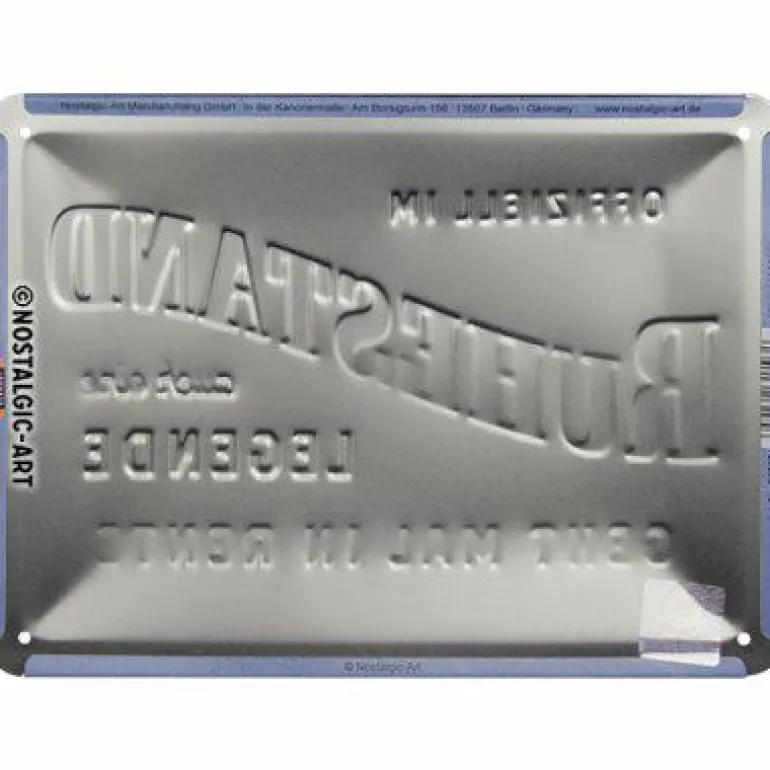 Blechschild 15 x 20 cm Ruhestand