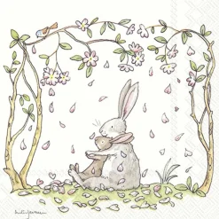 BLOSSOMS AND BUNNIES white Lunch-Servietten L 7708
