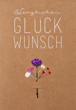 Blumenkarte „Herzlichen Glückwunsch"
