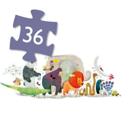 Bodenpuzzle: Tierparade, 36 Teile