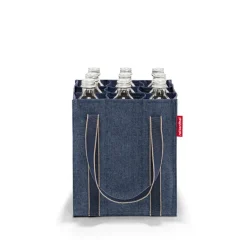 Bottlebag Herringbone Dark Blue Flaschentasche