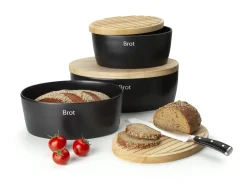 Brottopf oval schwarz matt Keramik 36x23x13,5cm