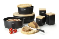 Brottopf oval schwarz matt Keramik 36x23x13,5cm