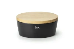 Brottopf oval schwarz matt Keramik 30x23x13,5cm