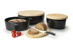 Brottopf oval schwarz matt Keramik 30x23x13,5cm