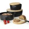 Brottopf oval schwarz matt Keramik 27x20x13,5cm