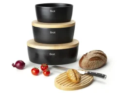 Brottopf oval schwarz matt Keramik 27x20x13,5cm