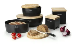 Brottopf oval schwarz matt Keramik 27x20x13,5cm