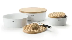 Brottopf oval weiß Keramik 36x23x13,5cm