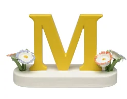 Buchstabe M, mit Blumen
