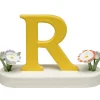 Buchstabe R, mit Blumen