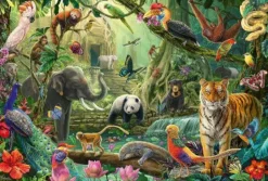 Bunte Tierwelt im Dschungel - Puzzle 100 Teile