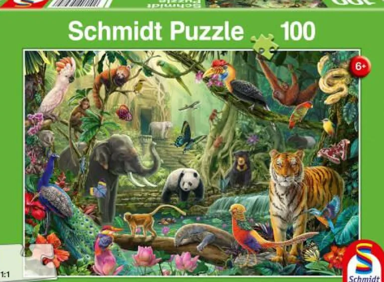 Bunte Tierwelt im Dschungel - Puzzle 100 Teile