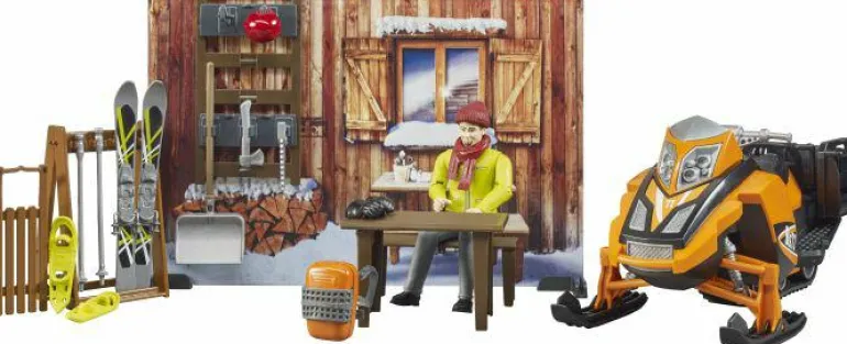 bworld Berghütte mit Snowmobil
