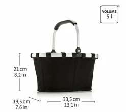 Carrybag XS Frame Raffia Black Einkaufskorb klein