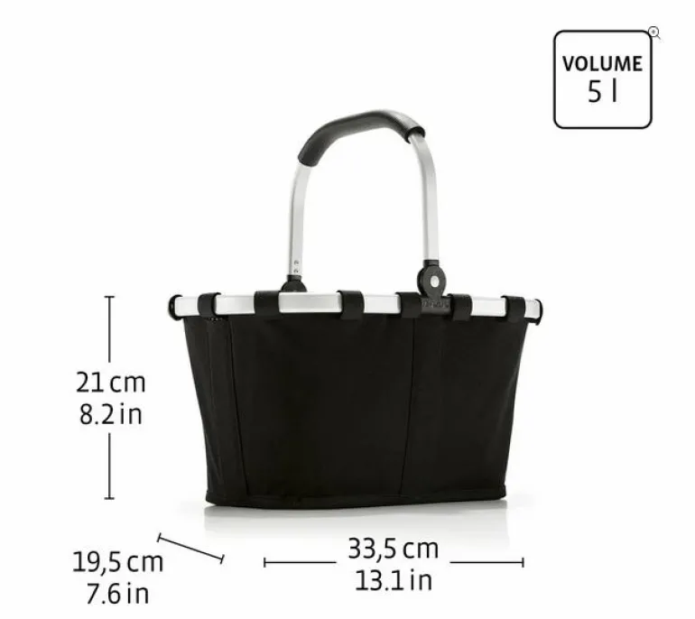 Carrybag XS Frame Raffia Black Einkaufskorb klein
