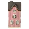 Ceramic House pink for T-Light 17x8x7