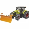 Claas Axion mit Schneeketten und Räumschild