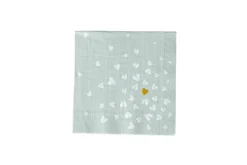 Cocktailserviette 25x25cm Goldens Herz