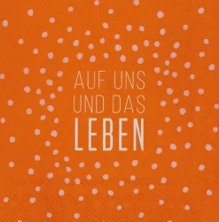 Cocktailserviette „Auf uns und das Leben", 25x25cm