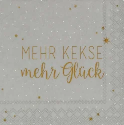 Cocktailserviette „Mehr Kekse mehr Glück", 25x25cm