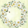 DAISIES WREATH Light Green Lunch-Servietten L10404