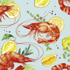 DELICIOUS SHRIMPS Blue Lunch-Servietten L1065240