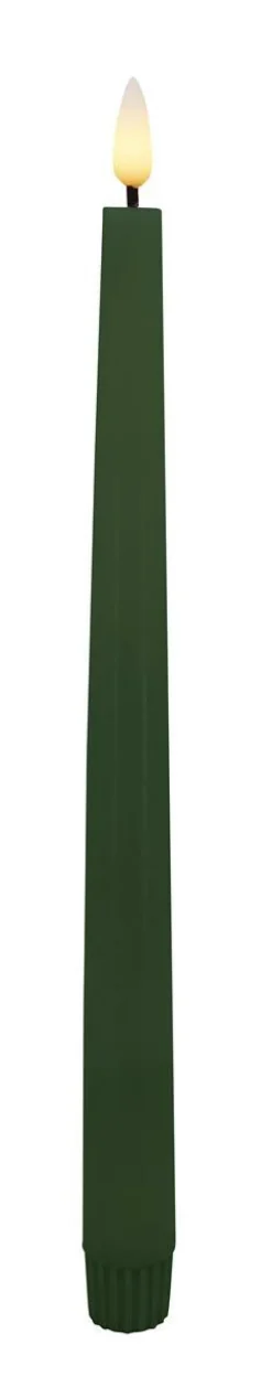 Dinnerkerze LED 2er Set Echtwachs winter green smo