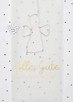 Drahtkarte „Alles Gute zur Taufe kleiner Engel"