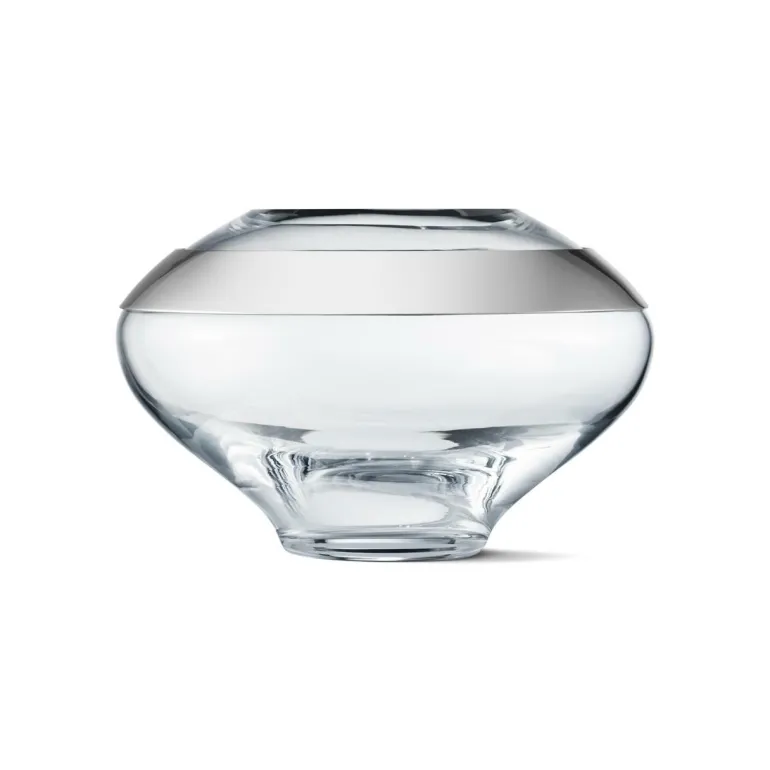 Duo runde Vase Edelstahl/Glas klein